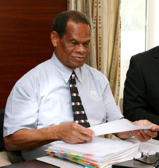 Julian Hunte, the West Indies board chairman, at the ICC executive  meeting, Dubai, April 18, 2009