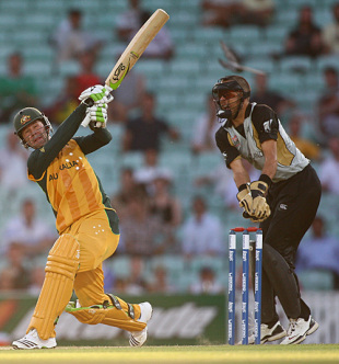 Ricky Ponting swings over midwicket during his fifty, Australia v New Zealand, ICC World Twenty20 warm-up match, The Oval, June 2, 2009