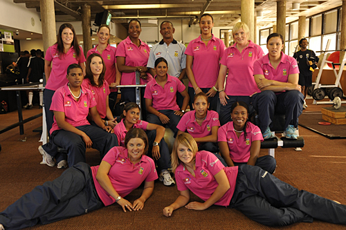 The South African women's team at a photo shoot