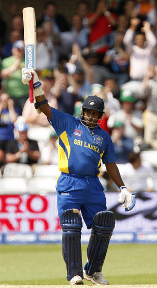 Sanath Jayasuriya brings up his half-century, Sri Lanka v West Indies, ICC World Twenty20, Trent Bridge, June 10, 2009