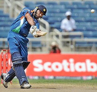Yuvraj Singh plays a lofted shot, West Indies v India, 1st ODI, Kingston, June 26, 2009 