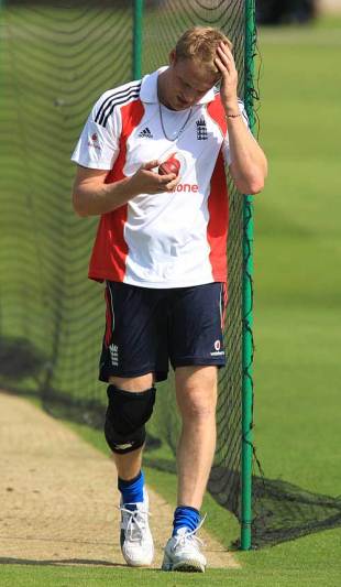 Andrew Flintoff appeared to struggle during his fitness test, Headingley, August 6, 2009