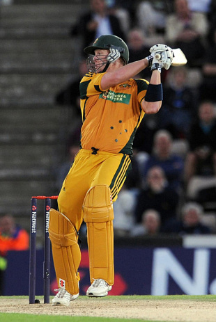 Cameron White flays to third man during his maiden ODI ton, England v Australia, 3rd ODI, Southampton, September 9, 2009