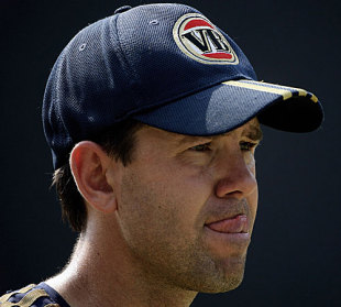 Ricky Ponting looks on during a training session, New Delhi, October 30, 2009