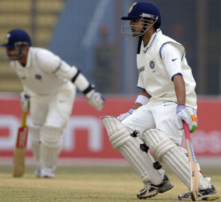 Virender Sehwag and Gautam Gambhir run between the wickets,  Bangladesh v India, 1st Test, Chittagong, 1st day, January 17, 2010