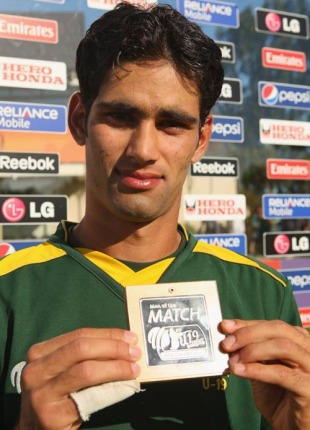 Hammad Azam's cool unbeaten 92 earned him the Man-of-the-Match  award, Pakistan v West Indies, ICC Under-19 World Cup, semi-final,  Lincoln, January 25, 2010
