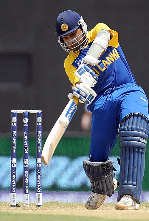 Mahela Jayawardene, opening for Sri Lanka for the first time in a T20 international, looked solid
