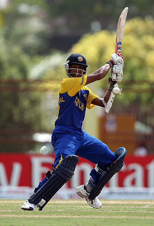 Dinesh Chandimal, on debut, supported Jayawardene in a half-century stand