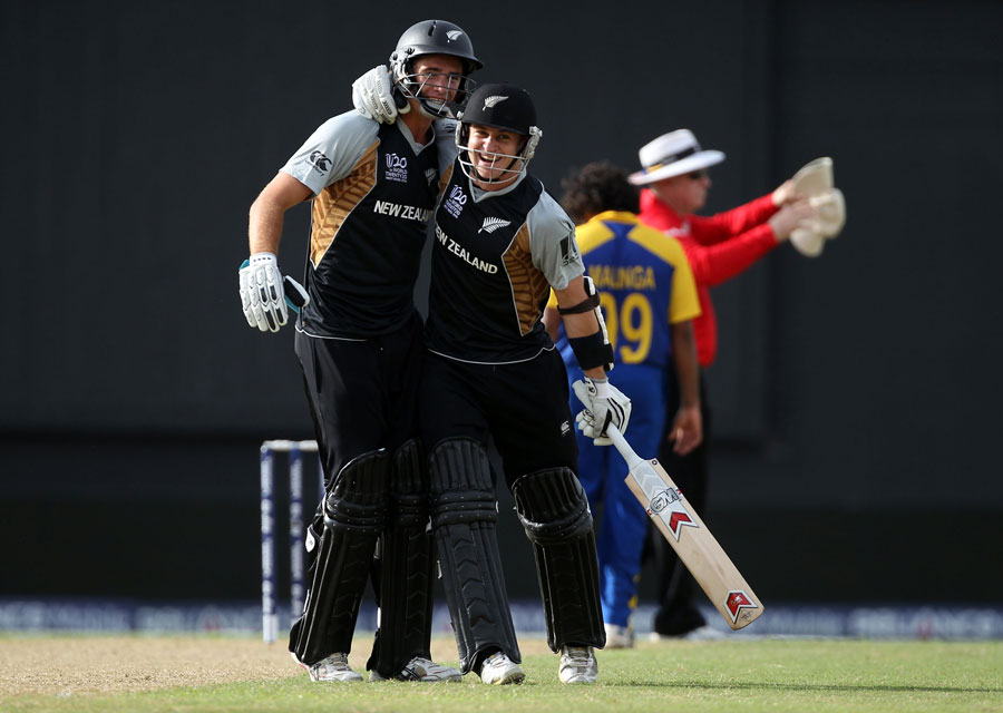 Nathan McCullum lets out a roar after steering New Zealand home