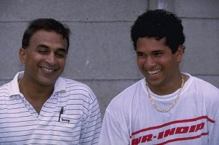 Sunil Gavaskar and Sachin Tendulkar on India's tour of South Africa, November 1992
