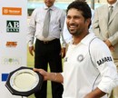 Sachin Tendulkar picks up the Man of the Series award for scoring hundreds in both Tests, Bangladesh v India, 2nd Test, 3rd day, Mirpur, May 27, 2007