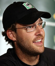 Daniel Vettori smiles at a press conference ahead of New Zealand's first one-dayer against Australia. Â© Getty Images